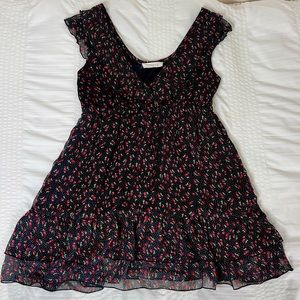 BROCCOLI Polka Dot Cherry Ruffle Trim Shirt Dress Size Medium